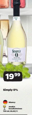 Wino musujące Simply 0% White Semi & Alkoholfrei Sparkling promocja w Netto
