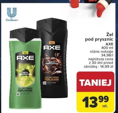 Żel pod prysznic AXE różne rodzaje promocja w Carrefour