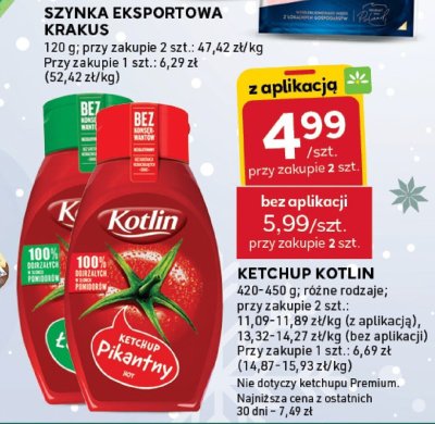 Ketchup Kotlin różne rodzaje promocja w Stokrotka