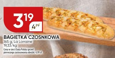Bagietka czosnkowa La Lorraine promocja w Chata Polska