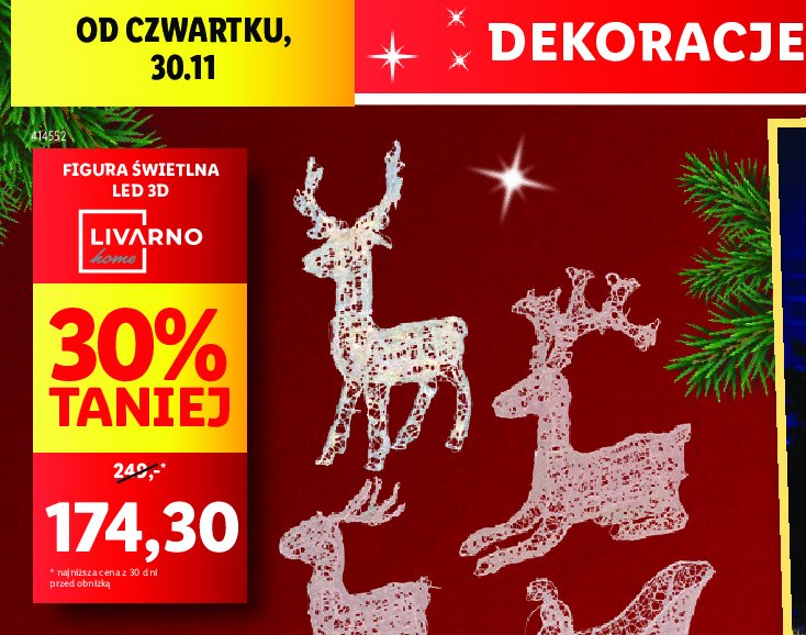 Figurka 艣wietlna renifer LIVARNO HOME promocja