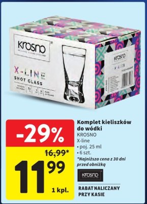 Komplet kieliszków do wódki KROSNO X-line promocja w Intermarche