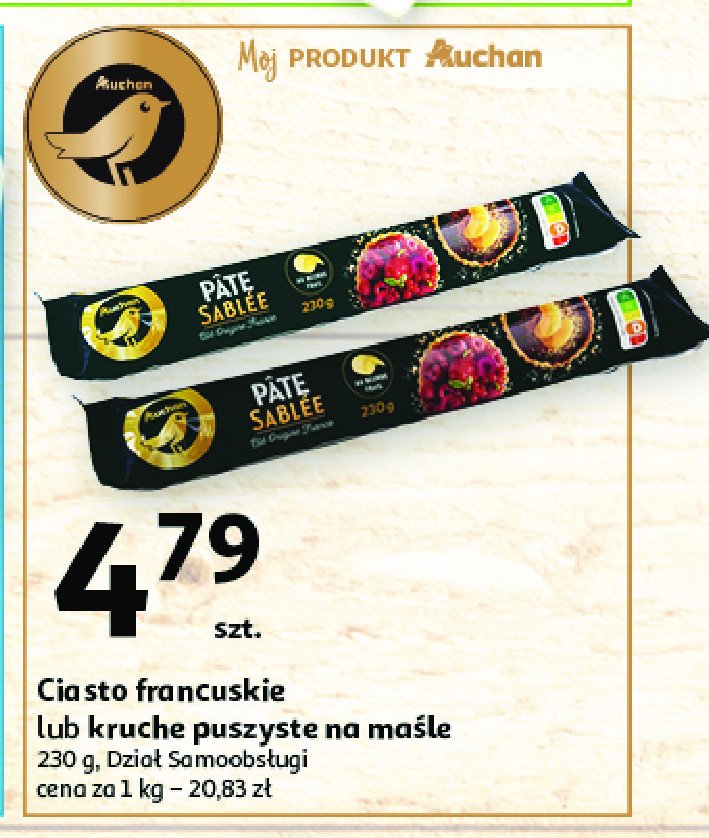 Ciasto francuskie na ma艣le Auchan promocja