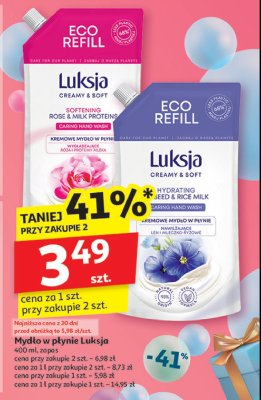 Myd艂o w p艂ynie linen & rice milk zapas Luksja creamy & soft promocja