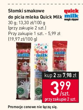 Słomka do mleka truskawkowa Quick milk promocja