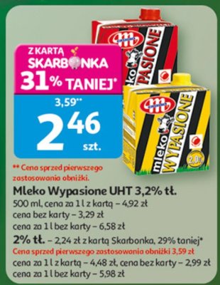 Mleko Wypasione UHT 3,2% tł. promocja w Auchan