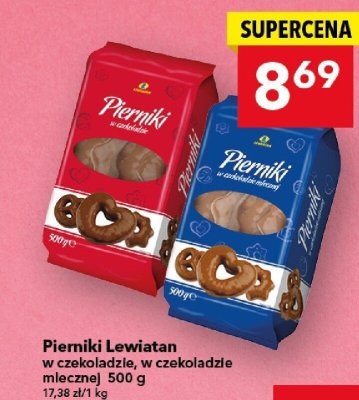 Pierniki Lewiatan w czekoladzie, w czekoladzie mlecznej promocja w LEWIATAN