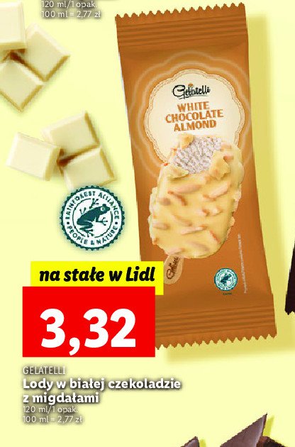 Lód white chocolate almond Gelatelli promocja