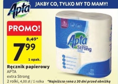 Ręcznik papierowy APTA extra Strong promocja w Intermarche