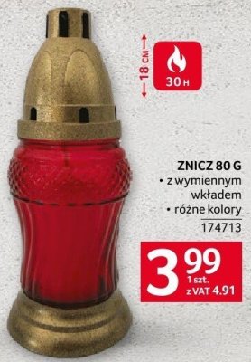 Znicz szklany z wymiennym wkładem promocja w Selgros