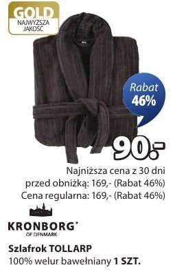 Szlafrok TOLLARP KRONBORG 100% welur bawełniany promocja w Jysk