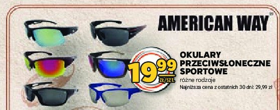 Okulary przeciwsłoneczne sportowe American way promocja w Stokrotka