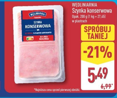 Szynka konserwowa promocja w Aldi