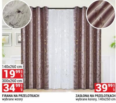 Zasłona na przelotach, wybrane kolory, 140x250 cm promocja w Merkury Market