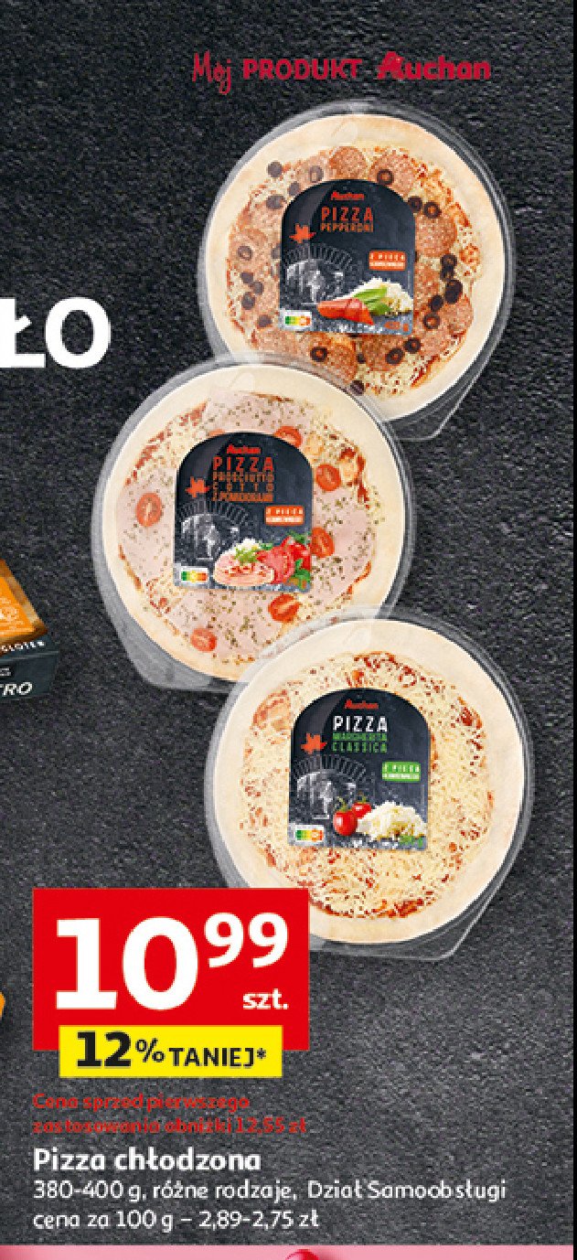 Pizza z szynką i pieczarkami Auchan promocja