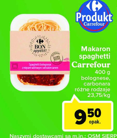 Spaghetti carbonara Carrefour bon appetit! promocje