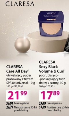 CLARESA Care Day utrwalający puder prasowany z filtrem SPF30 universal promocja w Hebe