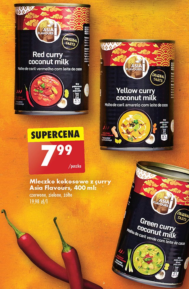 Mleczko kokosowe z curry żółte Asia flavours promocja
