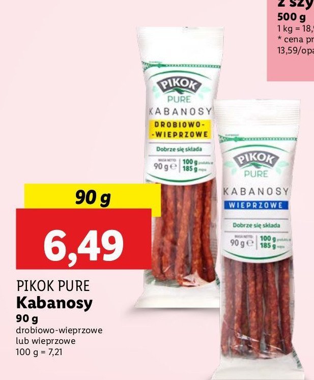 Kabanosy drobiowo-wieprzowe Pikok pure promocja