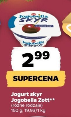 Jogurt skyr Jogobella Zott promocja w Netto