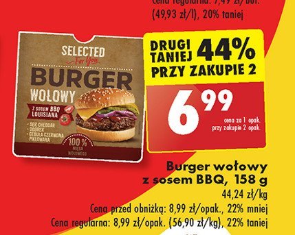 Burger wołowy z sosem bbq Selected for you promocja