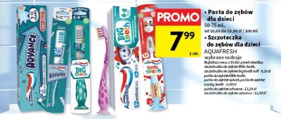 Pasta do zębów dla dzieci Aquafresh promocja w Intermarche