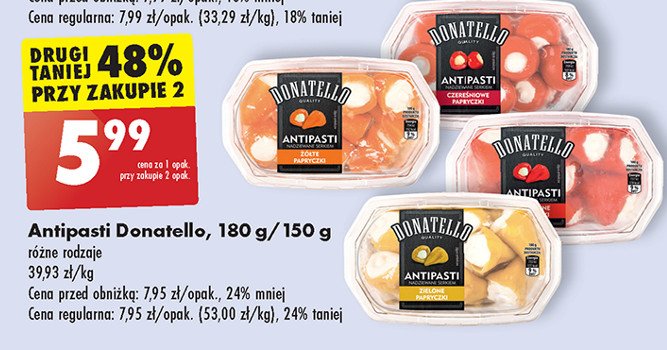 Papryczki 偶贸艂te nadziewane serkiem Donatello antipasti promocja