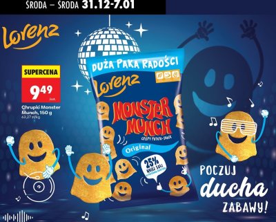 Chrupki Monster Munch Original Lorenz promocja w Biedronka