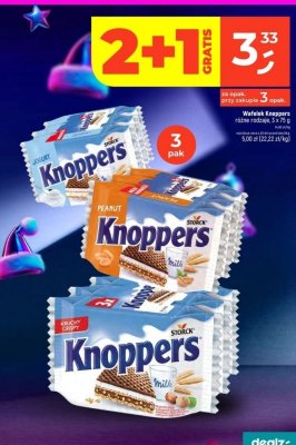 Wafelek Knoppers różne rodzaje, 3 x 75 g promocja w Dealz