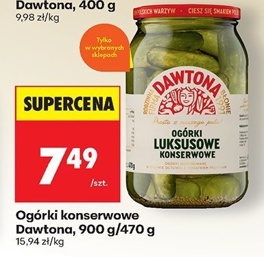 Ogórki konserwowe Dawtona, 900g/470g promocja w Biedronka