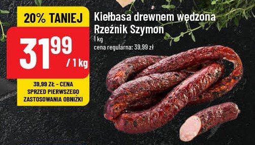 Kiełbasa drewnem wędzona Rzeźnik szymon poleca promocja