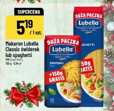 Makaron Lubella Classic świderek lub spaghetti MW Food promocja w POLOmarket