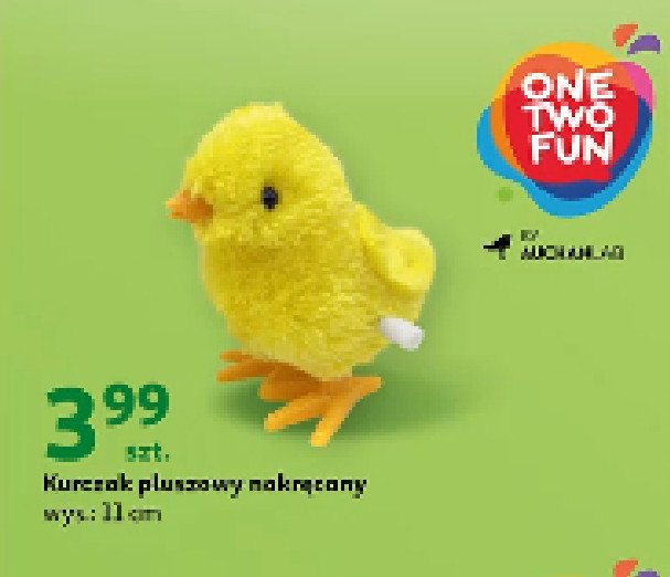 Kurczak pluszowy nakręcany 11 cm One two fun (by auchan) promocja