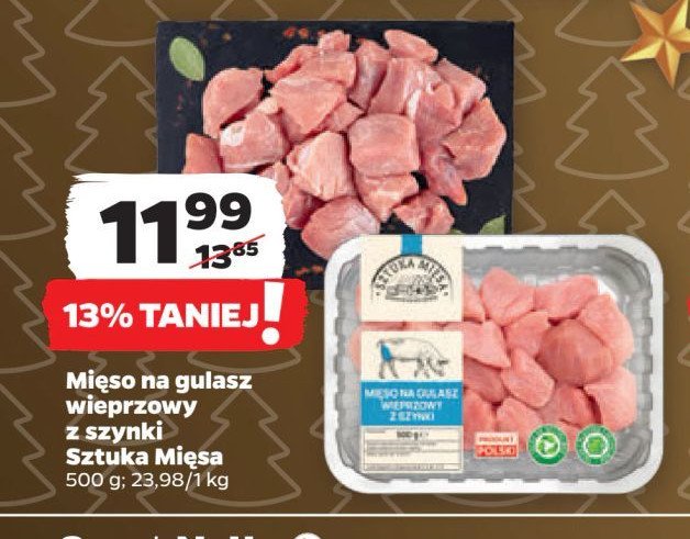 Mięso na gulasz wieprzowy z szynki promocja w Netto