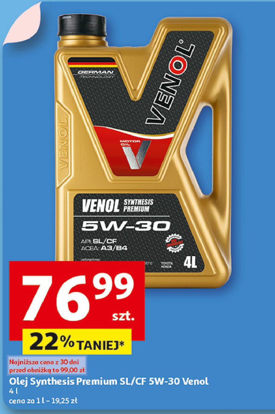 Olej 5w/30 VENOL promocja w Auchan