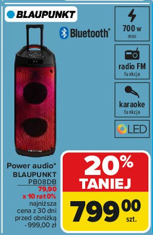 Głośnik party box pb08db Blaupunkt promocja w Carrefour