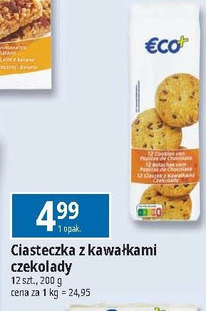 Ciastka z kawałkami czekolady Eco+ promocja