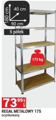 Regał metalowy 175 ocynkowany promocja w Merkury Market