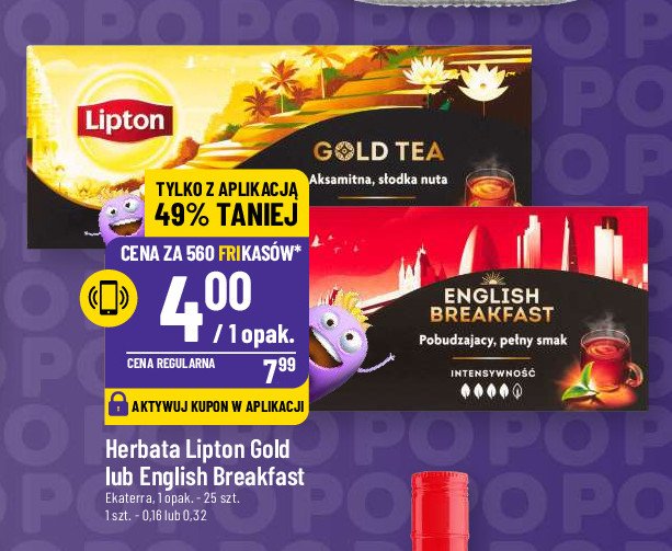 Herbata ekspreosowa Lipton daring english breakfast promocja