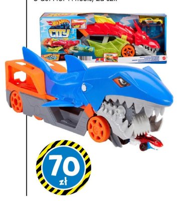 Hot Wheels City zestaw zabawkowy z rekinim pojazdem promocja w Tedi
