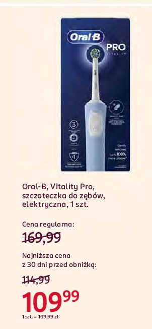 Szczoteczka do zębów blue Oral-b vitality pro promocja w Rossmann