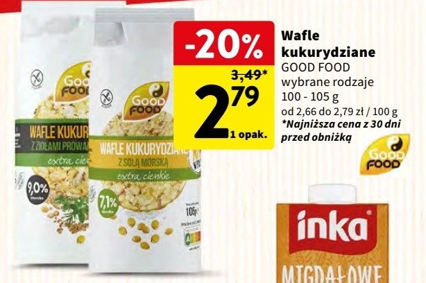 Wafle kukurydziane z solą morską Good food promocja