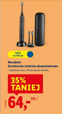 Szczoteczka soniczna akumulatorowa Nevadent promocja w Lidl
