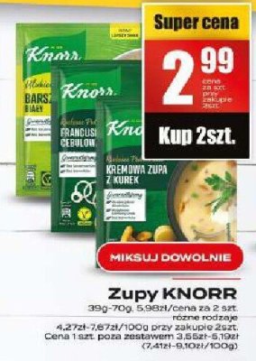 Zupy Knorr różne rodzaje promocja w Supeco