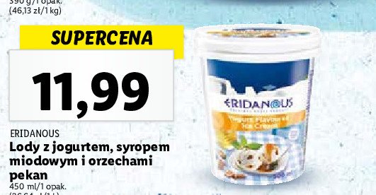 Lody jogurtowe z syropem miodowym i orzechami pekan Eridanous promocja