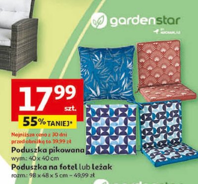 Poduszka pikowana na krzesło 40 x 40 cm Garden star promocja