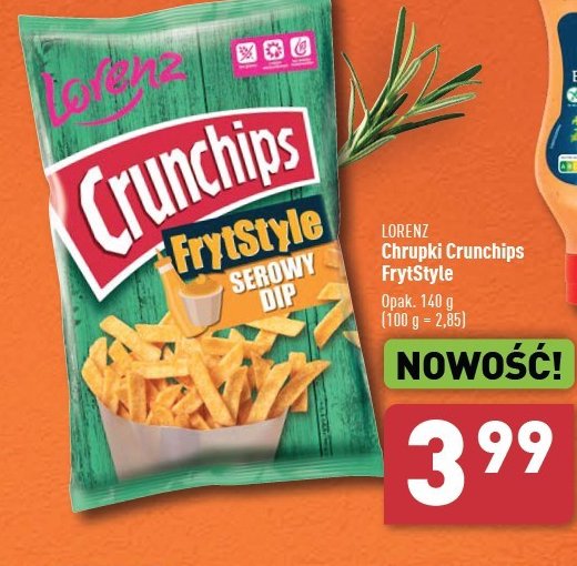 Chipsy serowy dip Crunchips frytstyle promocja