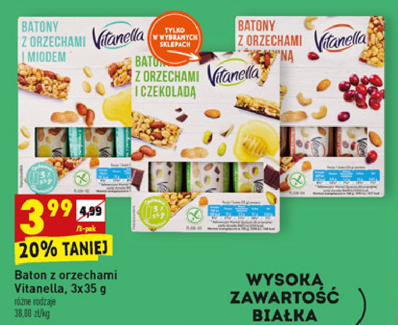 Baton orzech i mi贸d Vitanella promocja
