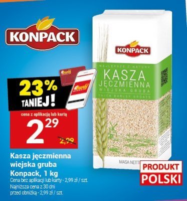 Kasza jęczmienna wiejska gruba Konpack promocja w Twój Market