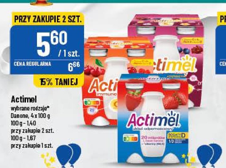 Jogurt classic Danone actimel promocje